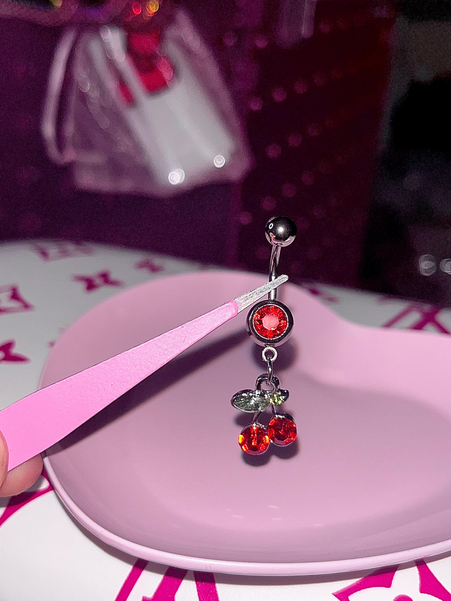 CHERRY BELLY RING